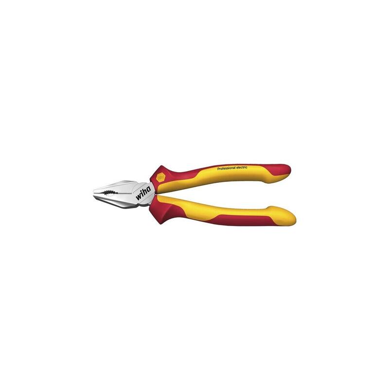 Alicate Universal Wiha Professional Eléctrico Rojo/Amarillo, Con Dynamicjoint 26705