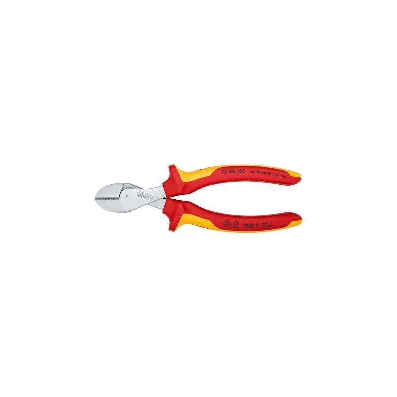 Alicates Knipex X-Cut De Corte Diagonal Amarillo Acero Cromo Vanadio, De Plástico, Rojo/Naranja, 16 Cm, 175 G