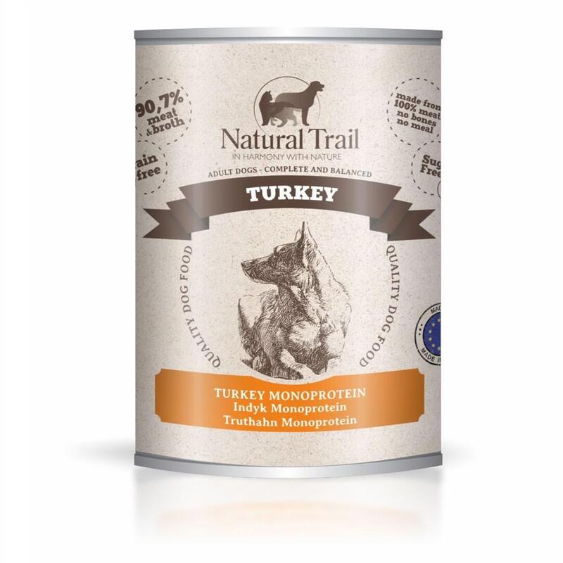 Alimento Húmedo Para Perros Natural Trail Mono Pavo 800 G