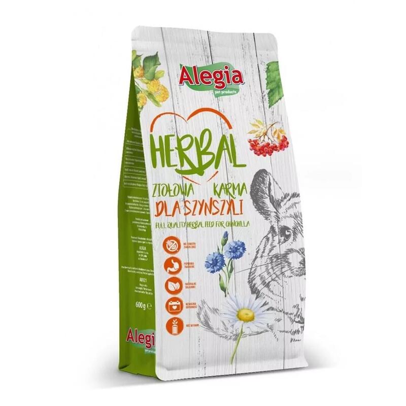Alimento Seco Para Chinchillas Alegia Herbal 600g