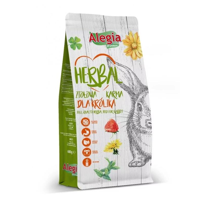 Alimento Seco Para Conejos Alegia Herbal 600g