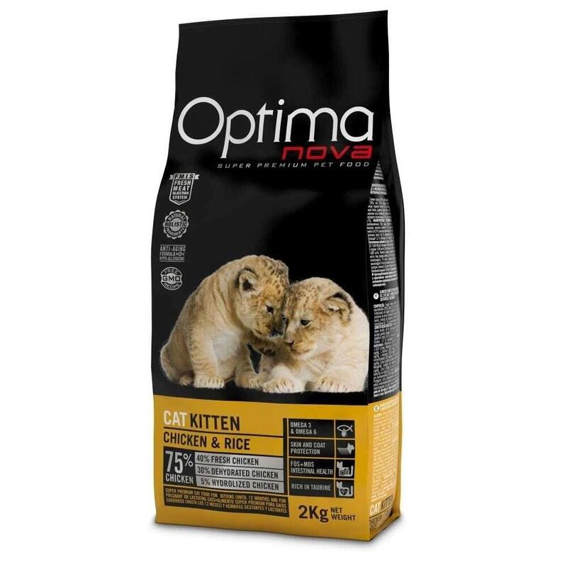 Alimento Seco Para Gatos Optimanova Kitten Mono Pollo Y Arroz 2kg