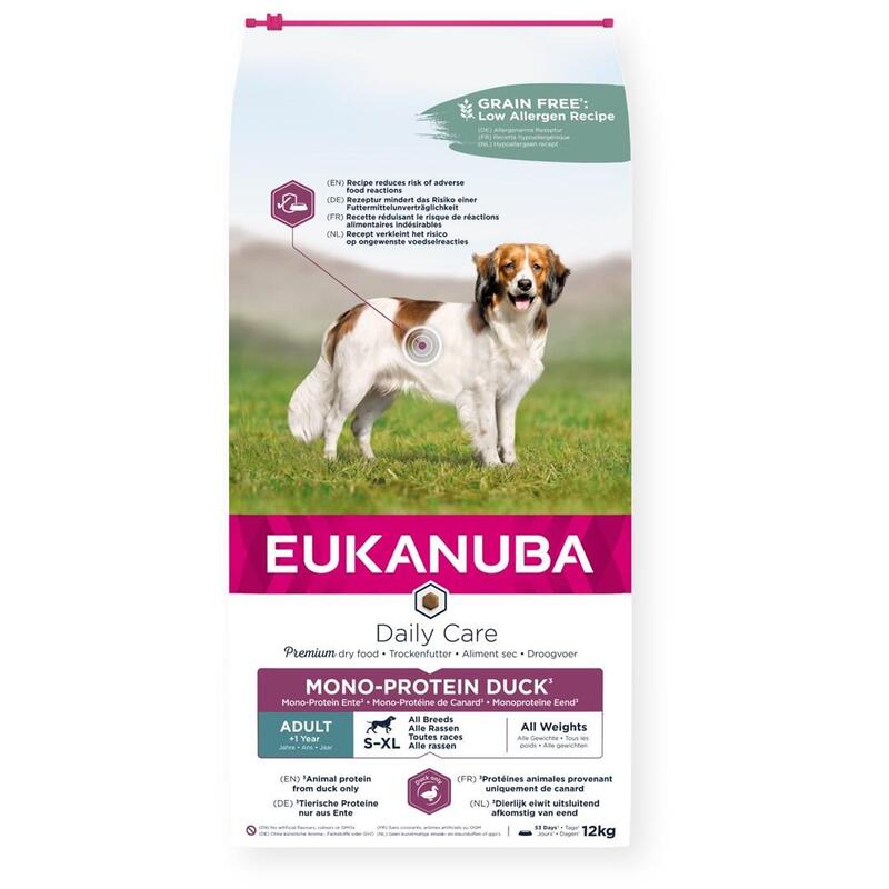 Alimento Seco Para Perros Eukanuba Daily Care Mono-Protein Adult All Breed Duck 12kg