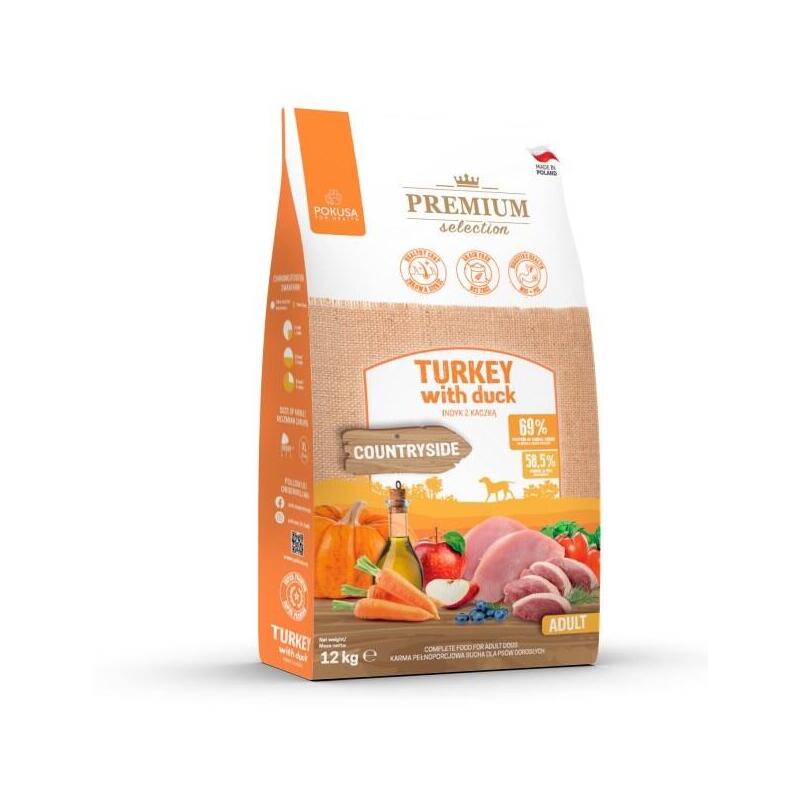 Alimento Seco Para Perros Pokusa Premium Selection Adult Turkey With Duck 12kg