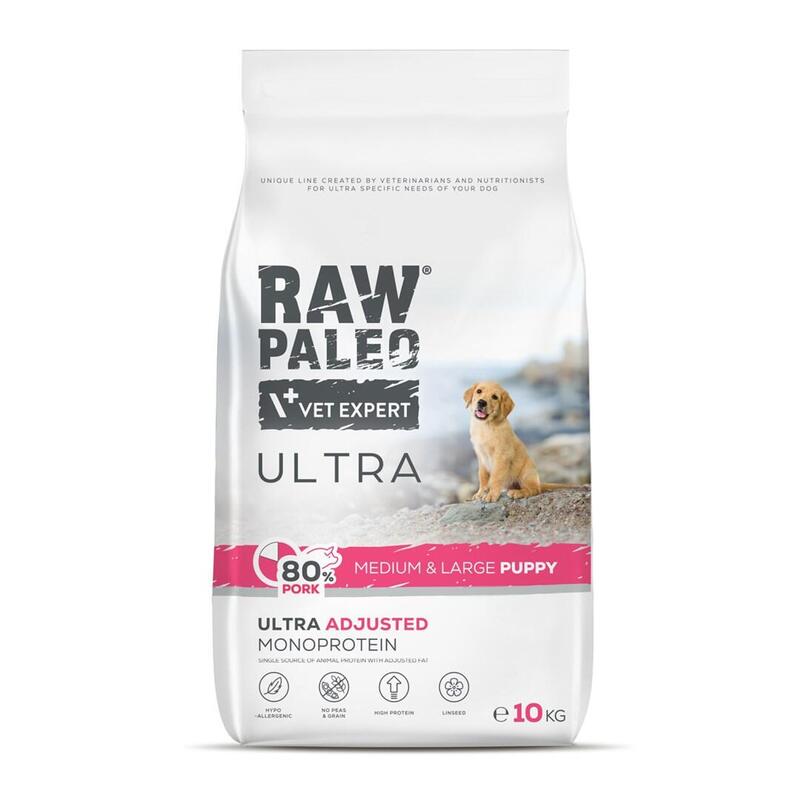 Alimento Seco Para Perros Raw Paleo Ultra Pork Medium & Large Puppy 10kg