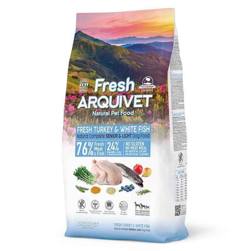 Alimento Semihúmedo Para Perros Arquivet Fresh Senior & Light Pavo Y Pescado 10 Kg