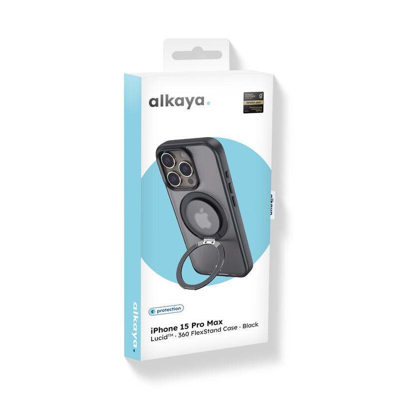 Alkaya Lucid 360 Flexstand Funda Con Magsafe Para Iphone 15 Pro Max Negro