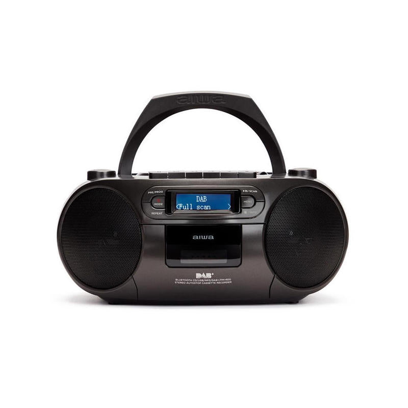 Altavoces Bluetooth Con Lector De Cd Mp3 Casetes Y Usb Aiwa Boombox Bbtc-660dab Black Radio Bt 5.0 6w Rms Jack 3.5