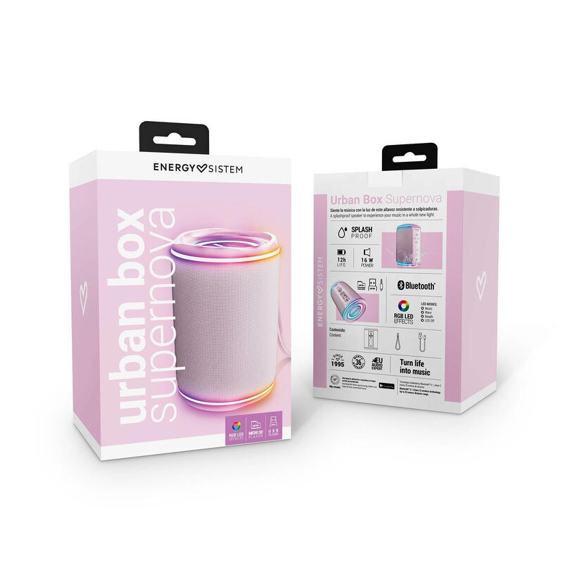 Altavoces Bluetooth Energy Sistem Urban Box Pink Supernova 16w Rosa