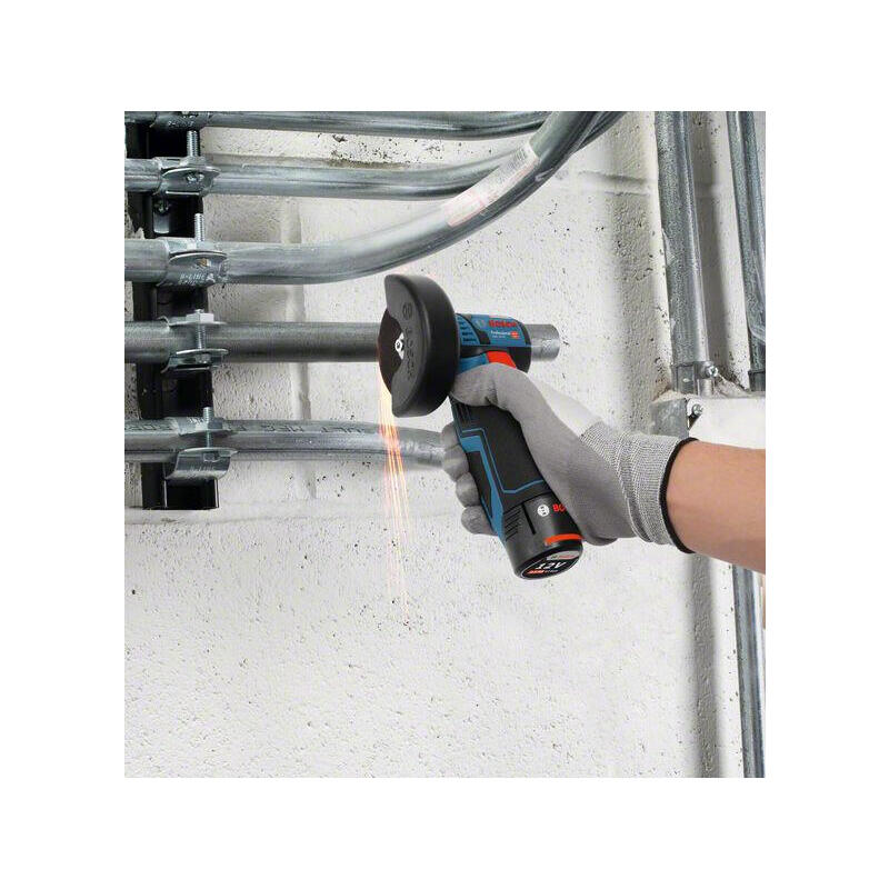 Amoladora Angular Inalámbrica Bosch Gws 12v-76 Professional Solo, 12 Voltios (Azul/Negro, Sin Batería Ni Cargador) 06019f2000