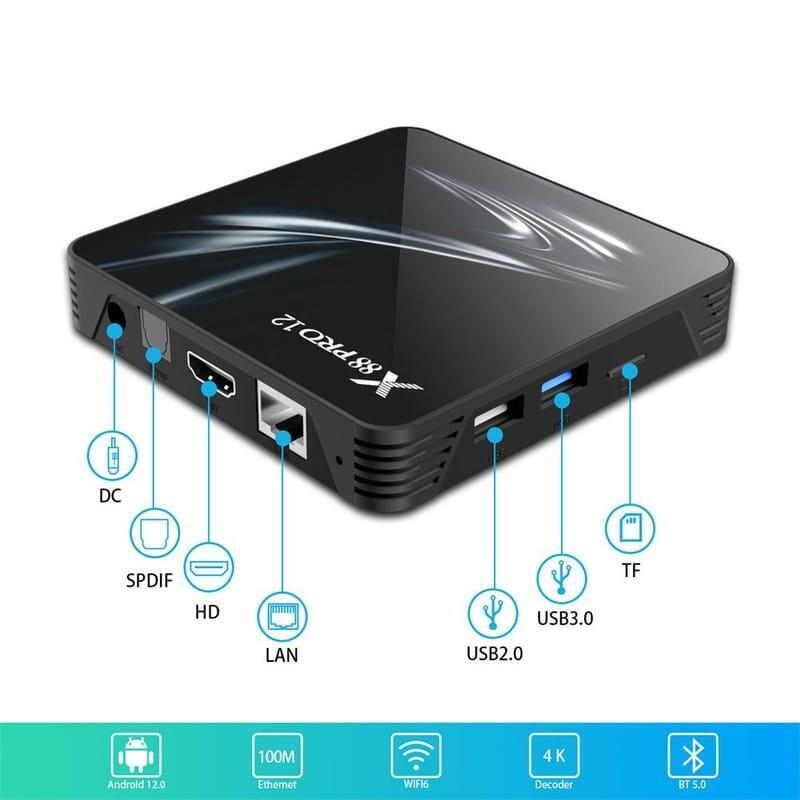 Android Tv X88 Pro 12 Rk3318/4gb/64gb Android 12