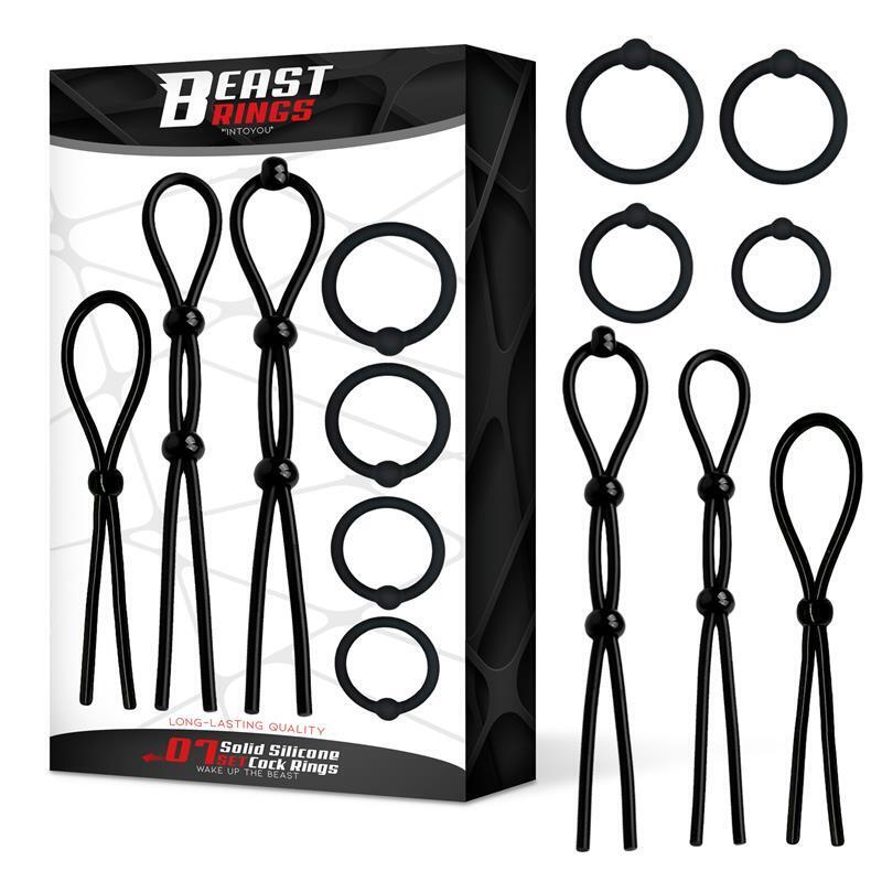 Anillos Set De 7 Para El Pene Silicona Sólida