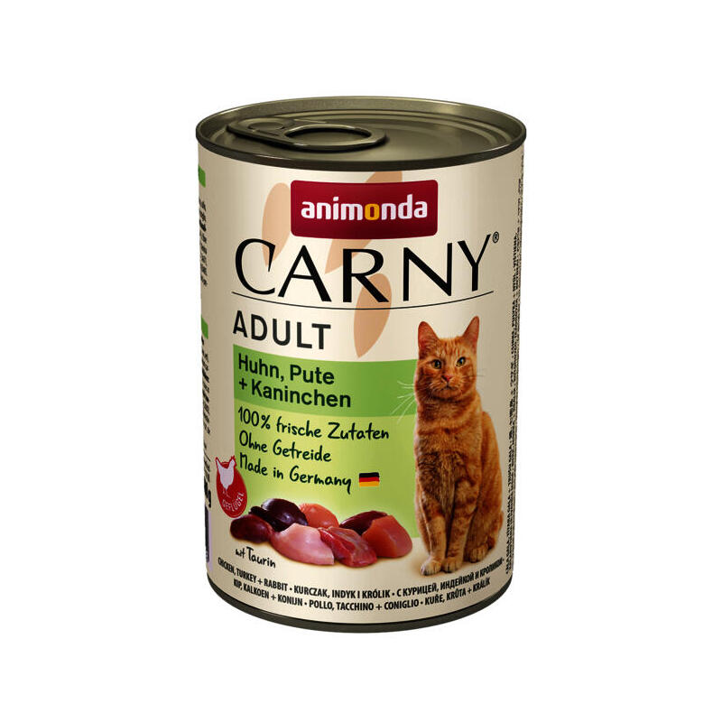 Animonda Carny Adult Sabor: Pollo, Pavo, Conejo - Comida Húmeda Para Gatos - 200g