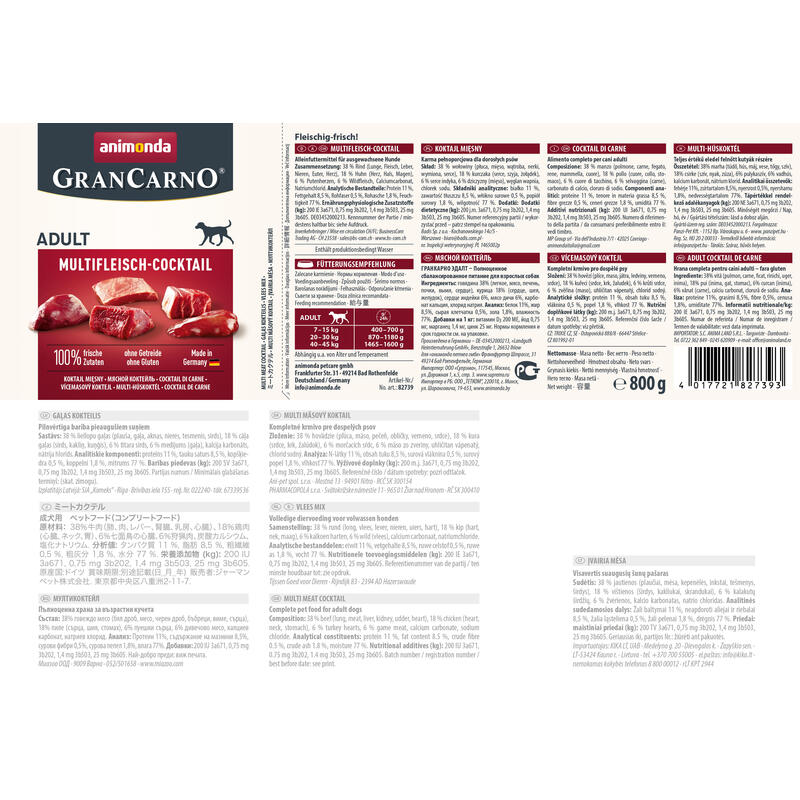 Animonda Grancarno Adult Sabor: Cóctel De Carne 800g