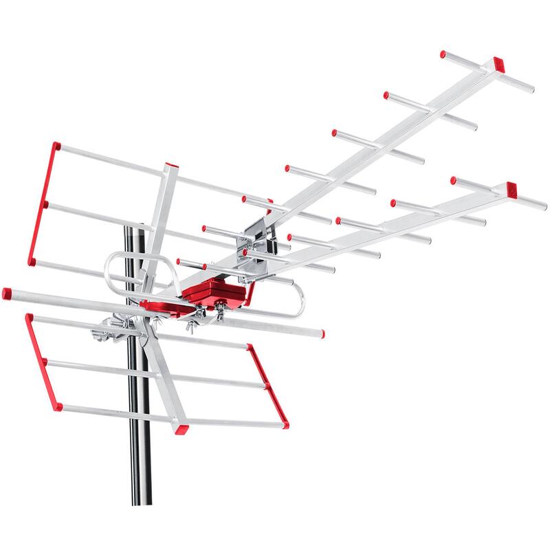 Antena Externa Tv Dvb-T/T2 H.265 Hevc Combo Uhf Vhf Activo Máx. 100db?V Filtro Lte Maclean Mctv-855