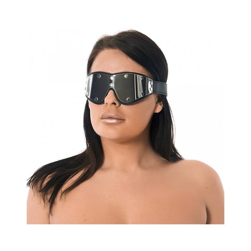 Antifaz Cuero Y Metal Flexible Ajustable