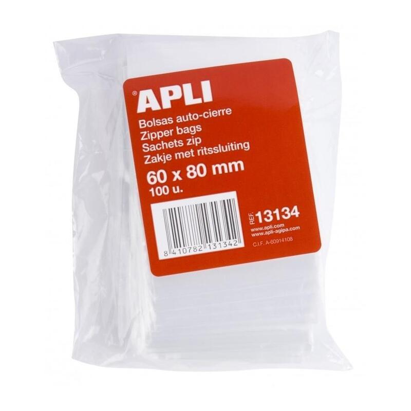 Apli Bolsas Con Zip Auto Cierre Transparentes - Tamaño 40x60 - Cierre Seguro Y Facil Manipulacion - Aptas Para Uso Alimenticio - Ideales Para Guardar Alimentos Y Objetos Cotidianos