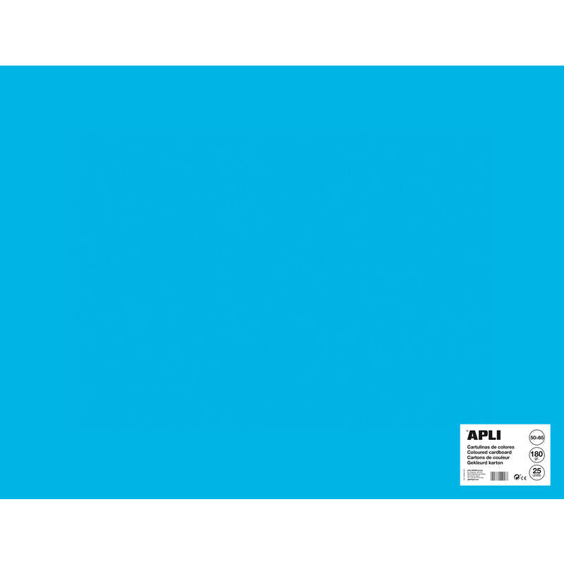 Apli Cartulina Azul Medio 50 X 65mm 170g 25 Hojas