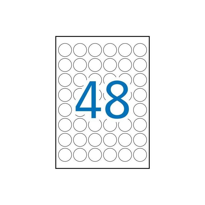 Apli Etiquetas Adhesivas Circulares Resistentes Interperie Ø30mm Láser 48 X 20h Poliéster Blanco