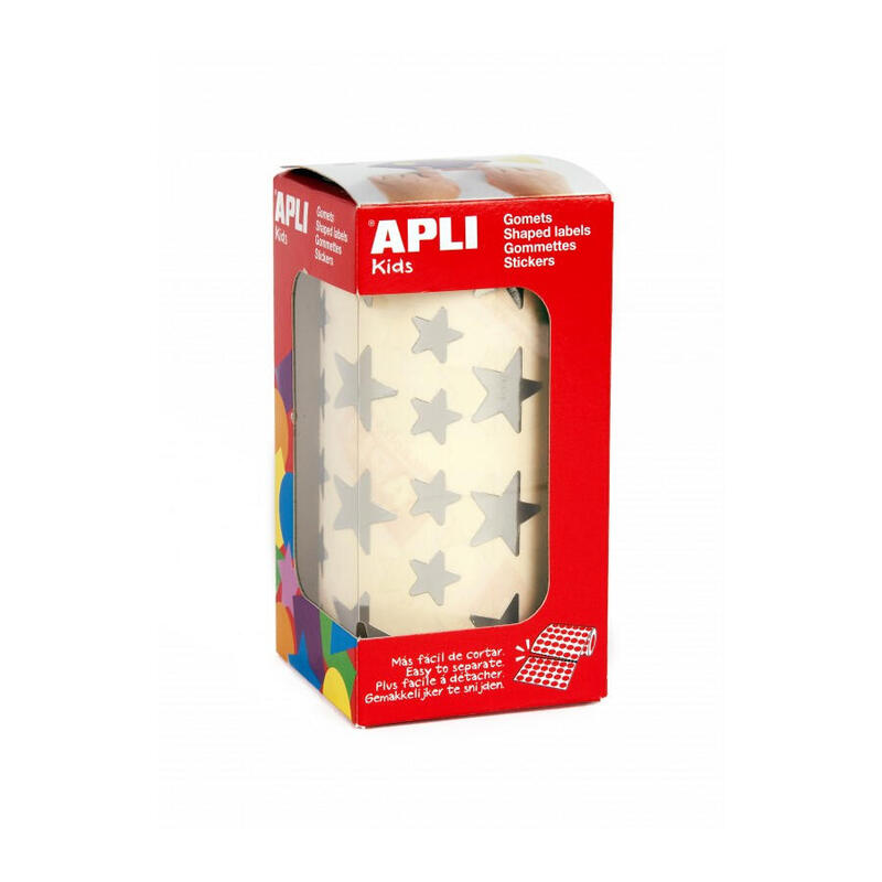 Apli Gomets Estrella 12,5mm Y 19,5mm Rollo Plata