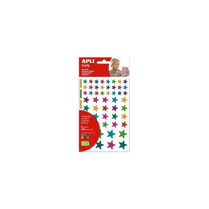 Apli Gomets Estrellas Removibles Multicolor 624u 6 Hojas C/Surtidos