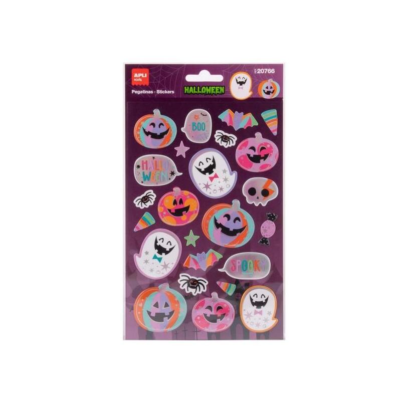 Apli Kids Calabaza Rosa Pack Con 24 Pegatinas De Halloween - Perfectas Para Decorar Cuadernos, Agendas, Etc...