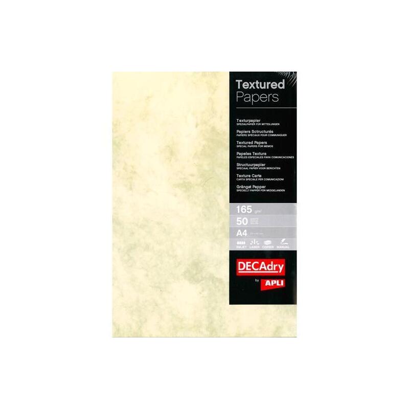 Apli Papel Textura Mármol A4 165gr Pack 50h Marrón