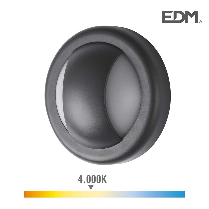 Aplique Led 6w 250lm 4000k Luz Dia Ip65 Ø14x5,7cm Redondo Edm