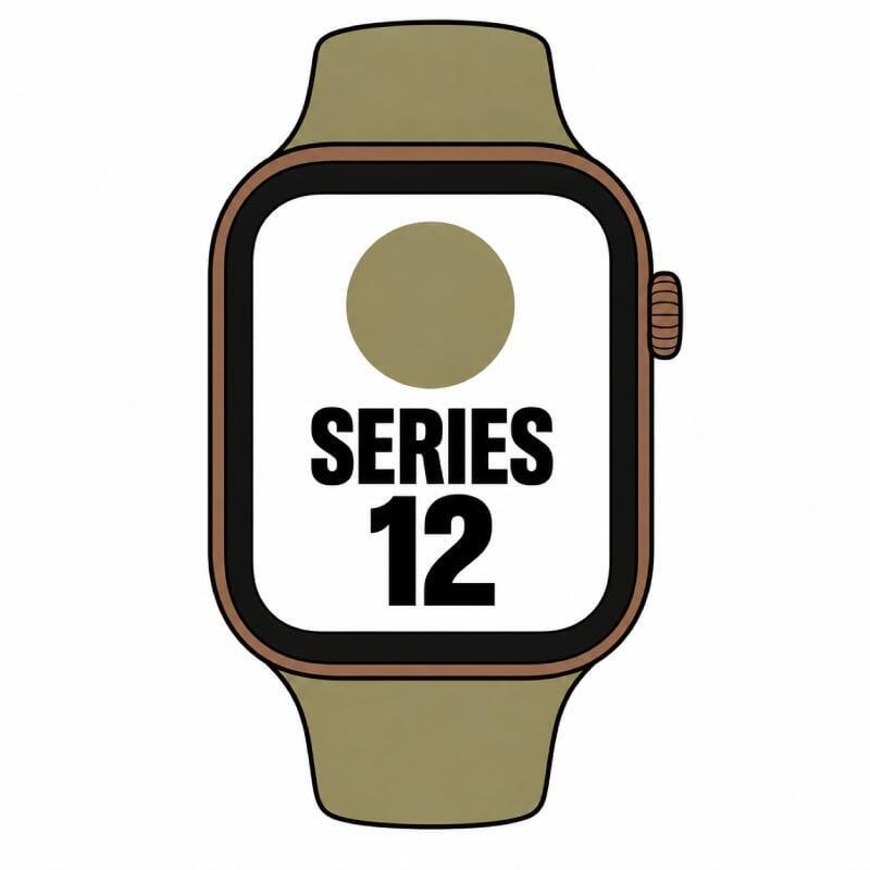 Apple Watch Series 12 Gps Cellular 42mm Bronce Oscuro Correa Deportiva Verde Oliva (S M)
