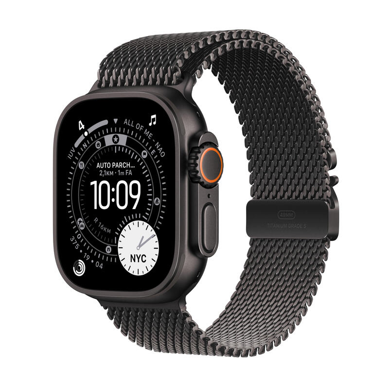 Apple Watch Ultra 3 Gps + Cellular 49mm Black Titanium Case With Black Titanium Milanese Loop - Large