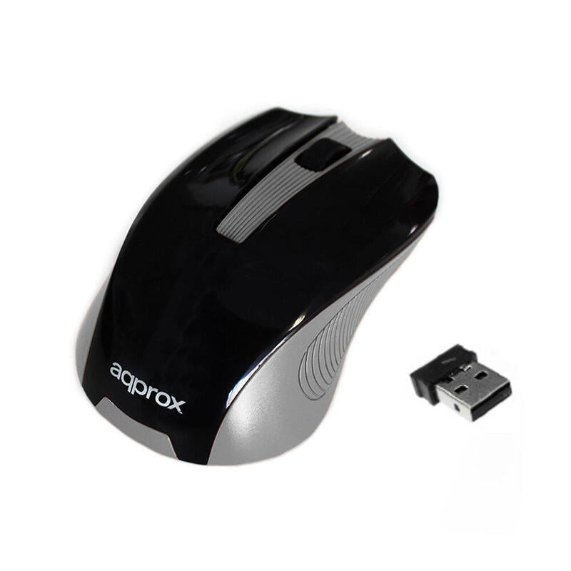 Approx Raton Optico Inalambrico 2.4ghz 1200dpi Nano Receptor Usb Gris