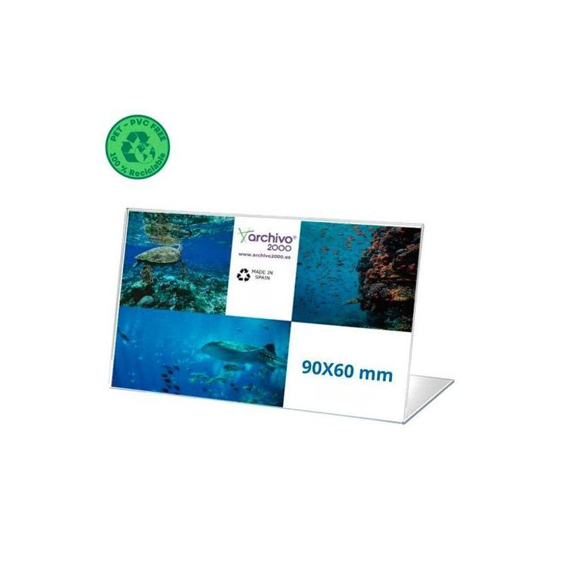 Archivo 2000 Expositor De Sobremesa L Flexible 90x60mm Horizontal Pet 100% Reciclable