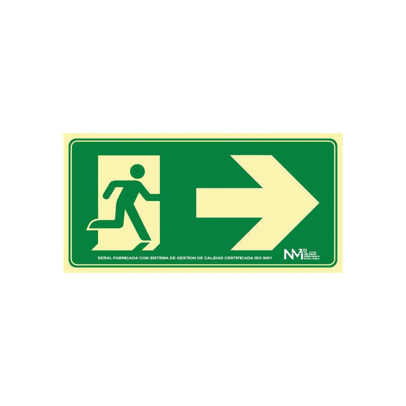 Archivo 2000 Señal "Salida De Emergencia Derecha" 160x320 Pvc Verde