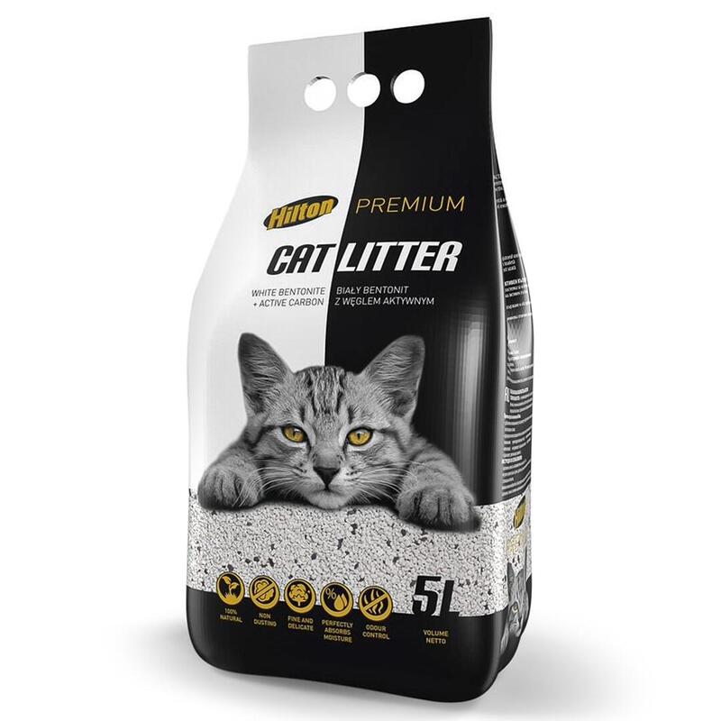 Arena Para Gatos Hilton Bentonita Con Carbón Activo Blanco 5 L