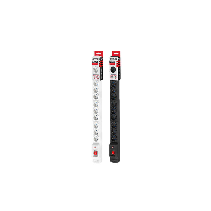 Armac Surge Protection Multi 12m/16a Rack 19'' (12 Outlets) 1.5m Black