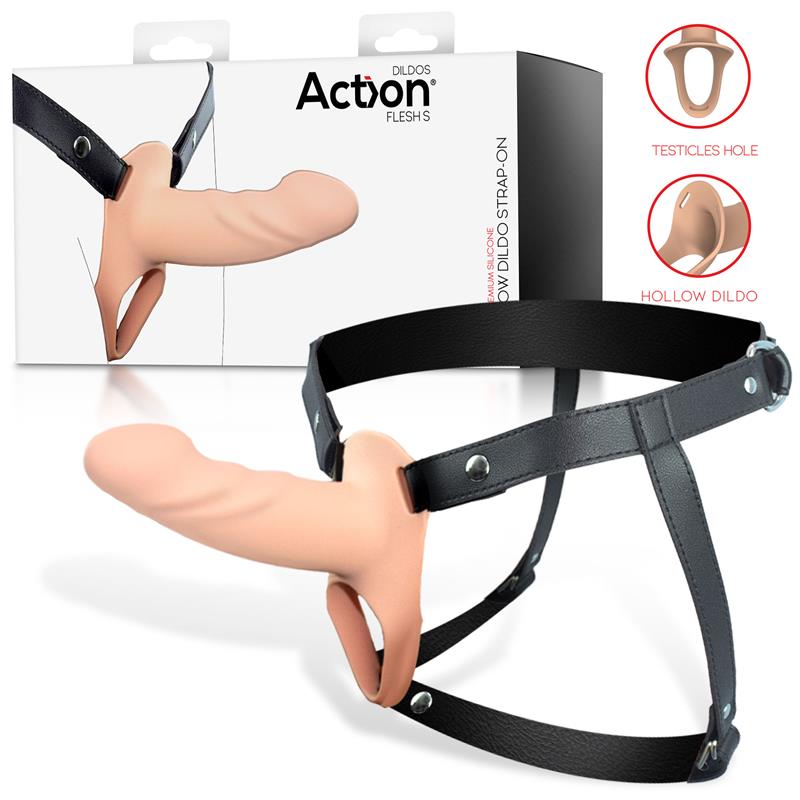 Arnés Strap-On Con Dildo Hueco Silicona Premium Talla S