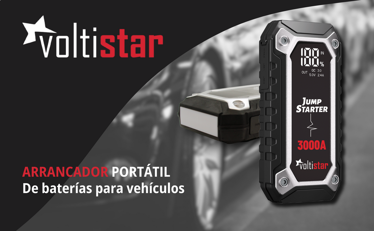 Arrancador De Coche 16000Mah Inteligente Hasta 7L Gasolina Y 5L Diesel