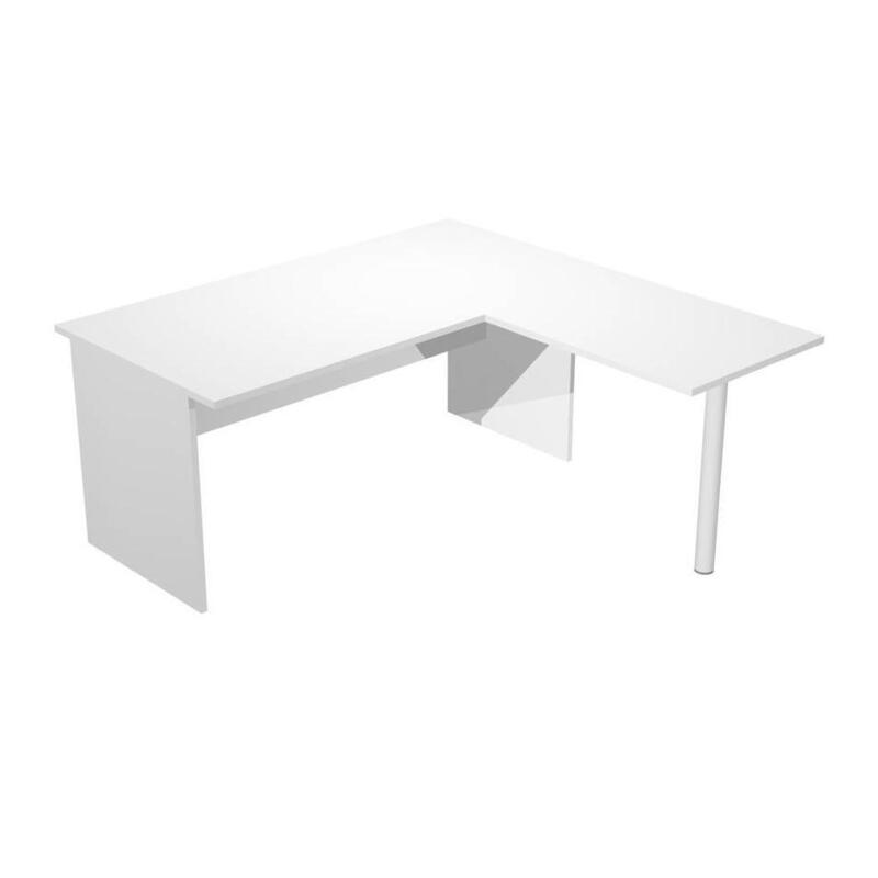 Artexport Mesa Escritorio Presto Patas Panel Lateral 160 + Ala Lateral 79x60 Blanco