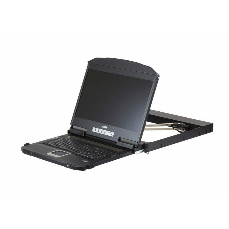 Aten Cl3800nw Kvm-Console 1u Ultra Short Depth Dual Rail Widescreen Fhd Lcd Console (Usb / Hdmi / Dvi / Vga), Diseño Alemán