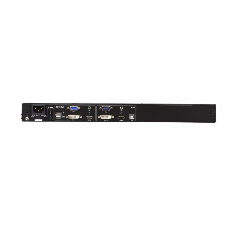 Aten Cl3800nw Kvm-Console 1u Ultra Short Depth Dual Rail Widescreen Fhd Lcd Console (Usb / Hdmi / Dvi / Vga), Diseño Alemán