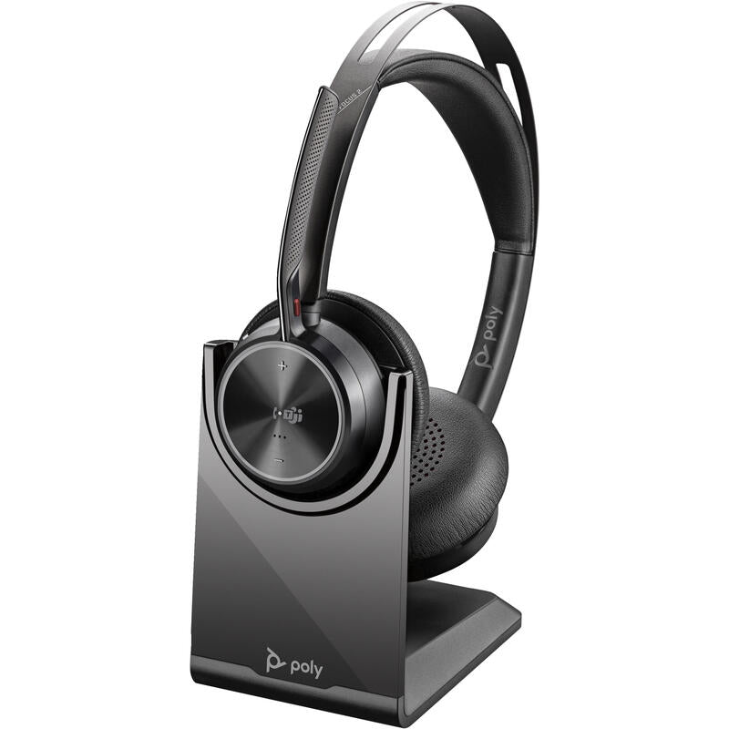 Auricular Poly Voyager Focus 2-M Bluetooth Inalámbrico Cableado Cancelación De Sonido Activo Usb-C A Través De Adaptador Bluetooth Negro Certificado Para Equipos De Microsoft