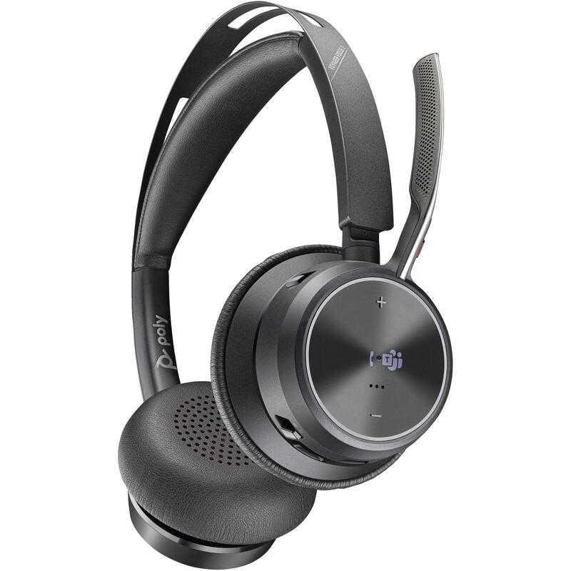 Auricular Poly Voyager Focus 2-M Bluetooth Inalámbrico Cableado Cancelación De Sonido Activo Usb-C A Través De Adaptador Bluetooth Negro Certificado Para Equipos De Microsoft