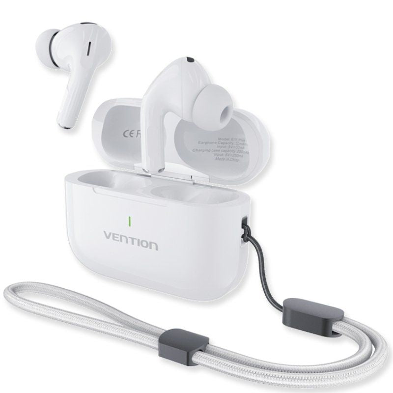 Auriculares Bluetooth Vention Echo Lite E11 Plus Con Estuche De Carga Autonomía 30h Blancos