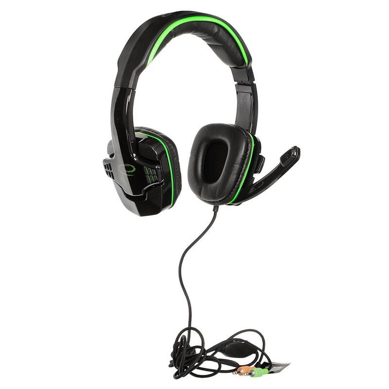 Auriculares Esperanza Egh310g Con Micrófono Diadema Negro, Verde