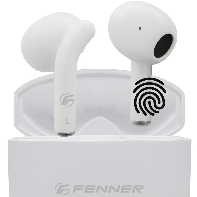 Auriculares Fenner Bluetooth - Inalámbricos Estéreo Con Estuche De Carga Bluetooth 5.3 (White)