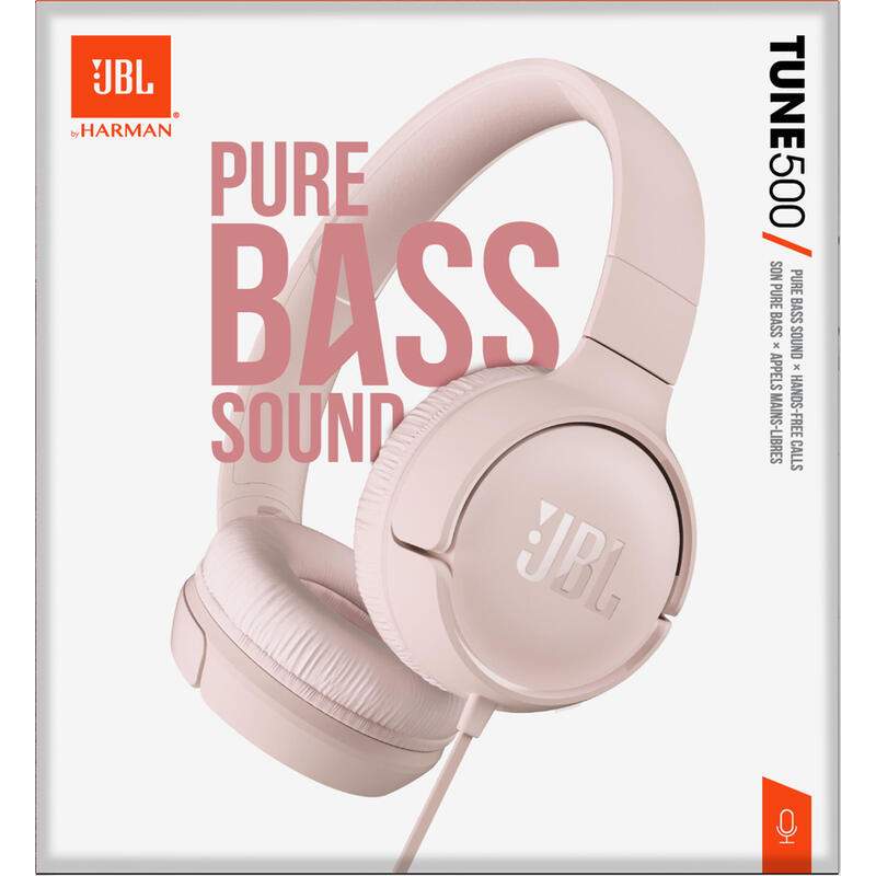 Auriculares Jbl Tune 500 Con Micrófono Jack 3.5 Rosas