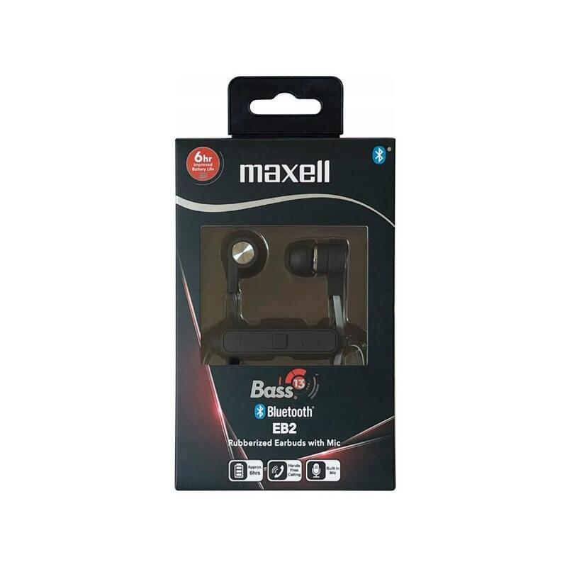 Auriculares Maxell Inalámbricos Bluetooth Bass-13 Bt Ep Black