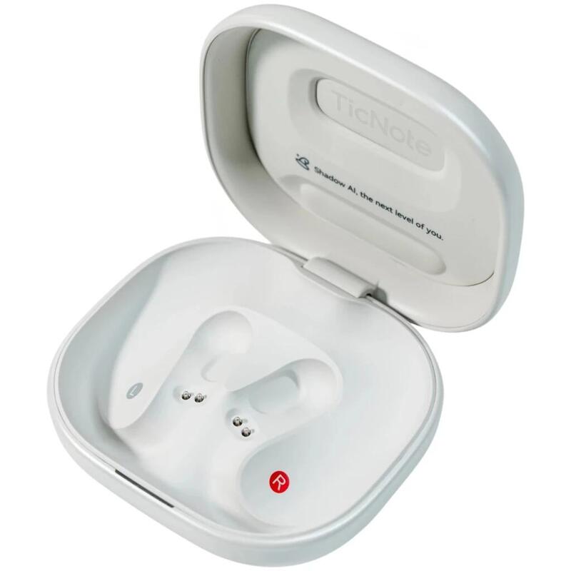 Auriculares Ticnote Pods 4g Open-Ear Con Transcripción Ia Y Esim Blanco