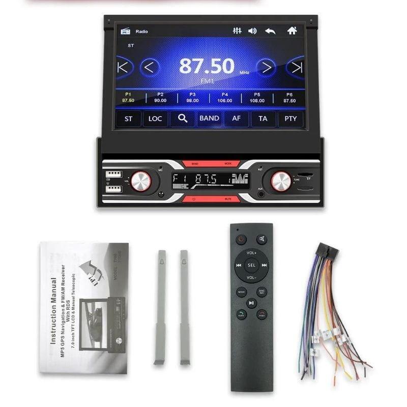 Autorradio 1 Din Swm 9603s Pantalla Retráctil Bluetooth/Usb Negro