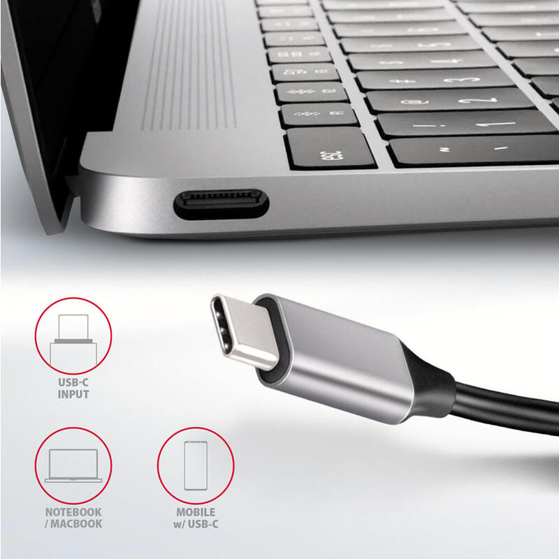 Axagon Hmc-Hcr3a 3x Usb-A+ Hdmi+ Sd/Microsd Usb-C 3.2 Gen 1 Hub 20cm Alámbrico Usb 3.2 Gen 1 (3.1 Gen 1) Type-C Gris